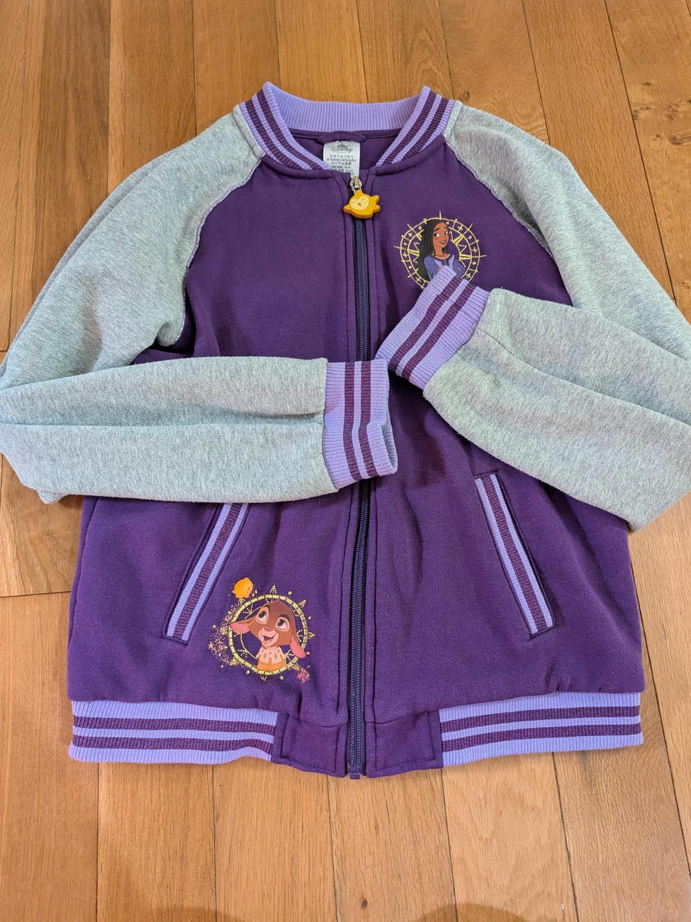 Disney Girls Purple Varsity Wish Jacket Size 13